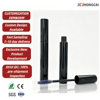 Mini tube de mascara 10 ml transparent réutilisable avec bouchon à vis, impression sérigraphique, embout de précision pour sérum de croissance des cils et eye-liner, format voyage