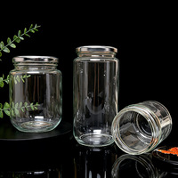 Bocaux en verre borosilicate hermétiques de qualité supérieure avec couvercles métalliques, empilables, compatibles lave-vaisselle, contenants alimentaires pour confitures, épices et projets DIY