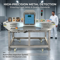 Detector Automático de Metales en Alimentos para Líneas de Procesamiento de Panadería y Carne