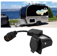 Prise de feux de remorque OEM 7 lames à 7 broches grande prise ronde remorque RV voiture tracteur Yacht tout-terrain US 7way à EU 7pin adaptateur