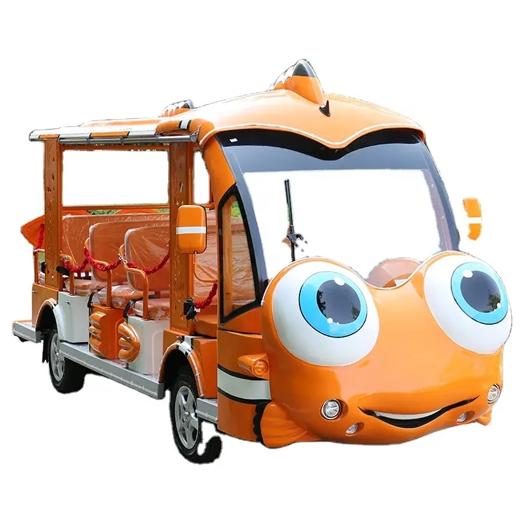 Película temática de mar de dibujos animados de pez payaso Nemo, autobús de lanzadera personalizado para complejo turístico, safari, tratamiento antioxidante, 8 11 14 asientos