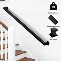 Rampe d'escalier moderne en fer forgé noir de 3 pieds, fixation au sol/mur, marque OEM Chine