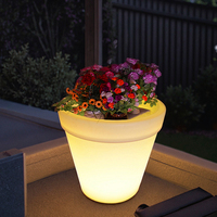 Pot de fleurs lumineux LED RGB à changement de couleur, grand format, pour extérieur, en plastique, avec télécommande, écologique, durable, pour la décoration intérieure