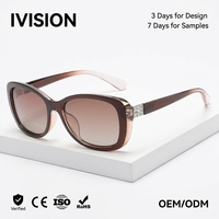 Lunettes de soleil polarisées tendance style coréen pour femmes, monture large vintage, protection UV400, vente en gros d'usine
