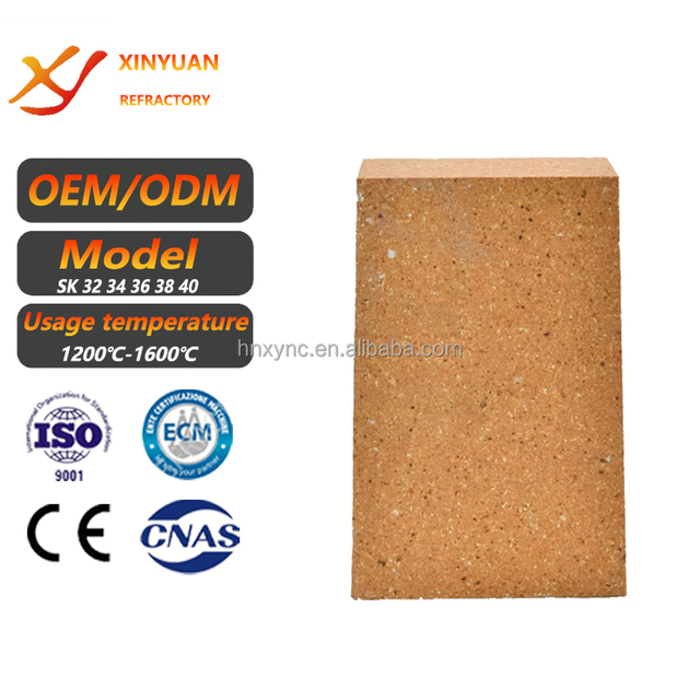 SK32 34 36 38 40 Fire Bricks High Alumina Refractory Brick Price Fire Resistant Clay Brick Clay Firebricks for Furnaces