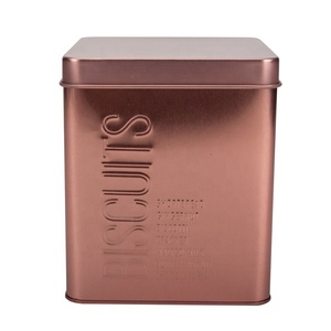 Set di 5 Contenitori Quadrati <span class=keywords><strong>in</strong></span> Metallo Ecologico per Cucina: Barattoli per Caffè, Zucchero, Tè e Contenitore per Pane - Product Image 4