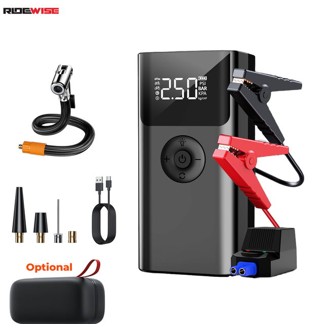 OEM Manufacturer New Updated QS003 Plus 12V 3in1 Portable Lithium Car & Motorcycle Jump Starter with USB-C Air Pump Compressor