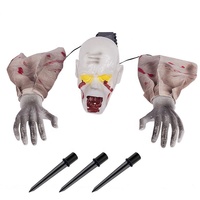 Dekorasi horor Halloween steker tengkorak menyala Creeper Set tangan dekorasi tengkorak cahaya hangat