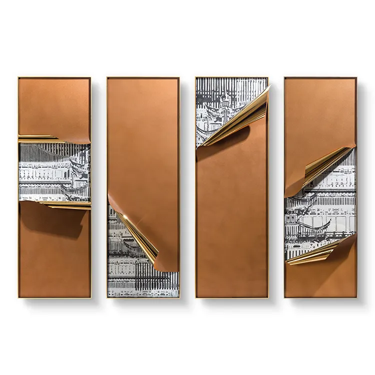 Artist design 3D Wall decoration luxury style bending large wall art metal for restaurant wall decoration