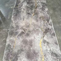 Panel de Pared de PVC de Primera Calidad con Diseño de Mármol, 1220x2600mm, 3mm, Película de Impresión 3D, Compuesto de Polvo de Piedra de PVC, Sin Pegamento, para Diseño de Interiores