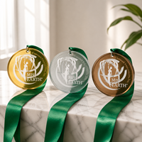 Médaille sportive personnalisée en verre, plaquée or, argent, bronze, gravée, pour la course à pied, le marathon, la compétition, le souvenir, le cadeau pour les vainqueurs