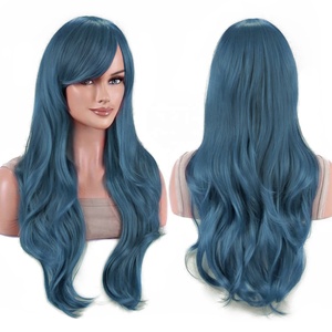 Peluca de pelo sintético largo y ondulado azul para cosplay de Lolita Esdeath, pelucas de anime Vivy, peluca de disfraz de Halloween para niña - Product Image 1