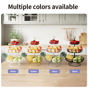 Panier à fruits en fil métallique à 3 niveaux personnalisable, panier de rangement pour fruits et légumes pour comptoir de cuisine, organisateur détachable pour pain et en-cas - Product Image 3