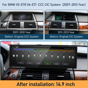 Lecteur multimédia Android 14,9 pouces pour voiture, GPS, autoradio pour BMW X5-E70-X6-E71, CarPlay sans fil, Android Auto - Product Image 3