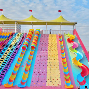 Prix direct d'usine, fabricant professionnel, glissière commerciale en plastique d'arc-en-ciel de parc d'attractions extérieur. Pas encore d'<span class=keywords><strong>avis</strong></span>. - Product Image 1