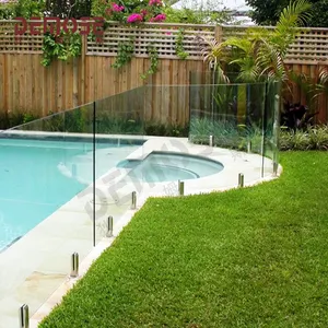 Hermosa escalera/balcón/cerca de piscina barandilla de vidrio para patio