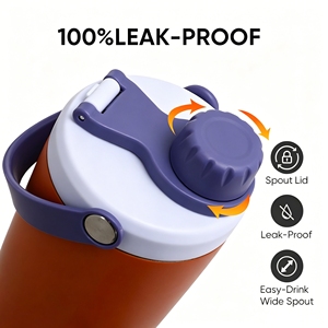Botella de Agua Aislada de Acero Inoxidable de 20oz, Portátil, a Prueba de Fugas, con <span class=keywords><strong>Compartimento</strong></span> para Polvo, Asa de Transporte, Vaso Mezclador para Gimnasio, Venta al Por Mayor - Product Image 2