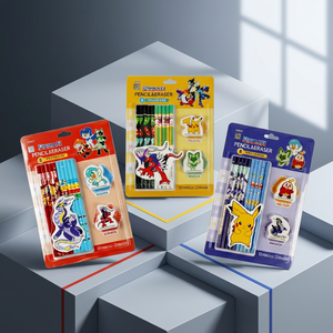 Ensemble de gommes à effacer en bois coréen Pokémon, papeterie pour enfants, fournitures scolaires, dessin animé, cadeau pour étudiants, jouet, modèle de collection - Product Image 2