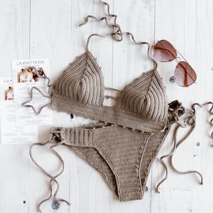 Bikini de Ganchillo Hecho a Mano Personalizado, Traje de Baño de Dos Piezas con Aberturas, Ropa de Playa, Fabricante de Trajes de Baño para Mujer - Product Image 3