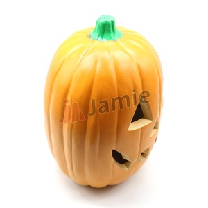 Grande Citrouille d'Halloween en Plastique Artificiel Lumineux 29x40cm Orange pour Décorations d'Halloween et de Fête de Noël en Intérieur - Product Image 4