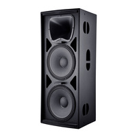 Haut-parleur audio professionnel en bois pour scène, stéréo, à double haut-parleur de 15 pouces, 650W de puissance élevée, avec fonction Bass Boost, son aigu et grave, 120 aimants, durable