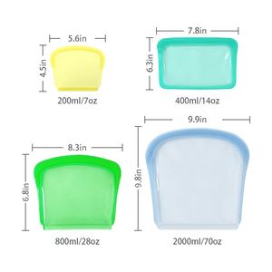 Juego de Bolsas Reutilizables de Silicona para Almacenamiento de Alimentos, Bolsa de Silicona para Contenedores <span class=keywords><strong>Stasher</strong></span>, Contenedor de Cocina Hermético y Apilable - Product Image 4
