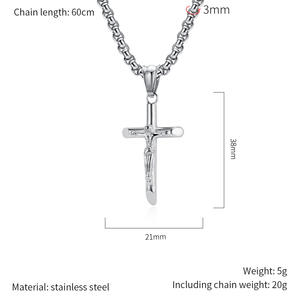 Pendentif en acier inoxydable 316L PVD, <span class=keywords><strong>croix</strong></span> religieuse chrétienne, crucifix <span class=keywords><strong>de</strong></span> la souffrance <span class=keywords><strong>de</strong></span> Jésus, collier <span class=keywords><strong>de</strong></span> mode, bijoux pour hommes, vente en gros 2026 - Product Image 2