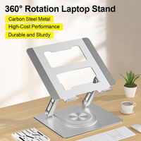 Support de tablette et d'ordinateur portable en alliage d'aluminium de luxe, rotation à 360 degrés, dissipation de la chaleur, pliable, réglable en hauteur