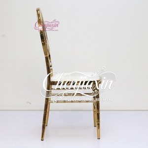 Sillas Chiavari Doradas de Lujo para Bodas y Eventos 2025, de Metal, Apilables, Diseño Moderno para Banquetes, Venta al por Mayor - Product Image 3