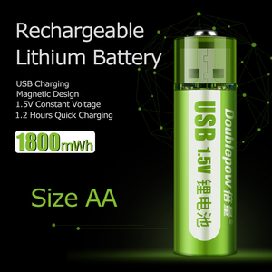 Quick Charge 1.2 Hours 1.5V <b>AA</b> Size 1800mWh <b>Lithium</b> USB Rechargeable <b>Batteries</b> with Magnetic for Toys - Product Image 4
