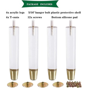 8 "acrilico vetro cristallo oro gambe mobili si assottiglia chiaro <span class=keywords><strong>divano</strong></span> armadio tavolino panca gambe di ricambio <span class=keywords><strong>divano</strong></span> piedi <span class=keywords><strong>divano</strong></span> - Product Image 5