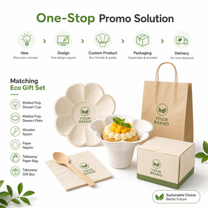 Gobelet à glace en bagasse biodégradable personnalisé avec logo, en forme <span class=keywords><strong>de</strong></span> pétale, pour desserts floraux, cadeau promotionnel en gros - Product Image 6