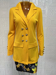 مثير الصلبة سيدة مكتب قطعتين مجموعات الربيع طوق v-الرقبة زر أعلى السترة والسراويل الطويلة دعوى الخريف طويلة الأكمام ملابس - Product Image 6