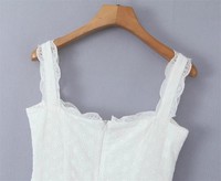 Robe courte décontractée en coton pour femmes avec bretelles brodées, boutons blancs, œillets, imprimé numérique écologique