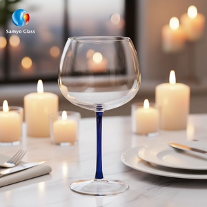 Copas de Vino de Borosilicato de 430 ml con Tallo de Color, Estilo Globo, para <span class=keywords><strong>Gin</strong></span> Tonic, Marca Samyo - Product Image 1