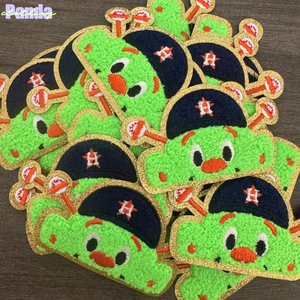 Parche de hierro bordado de chenilla alienígena de béisbol de los Houston Astros de Texas de 4 pulgadas, brillo ecológico para ropa de sombrero - Product Image 2