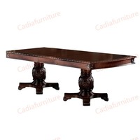 Ensemble de table à manger classique américaine pour 6 personnes, structure en bois, table à manger rectangulaire avec 6 chaises