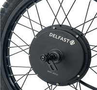 Roue de moto à moteur intégré DELFAST QS205 19*1.6 noire 72V5000W 3.5T avec déport de 150mm et pneu de route 80/100-19 à prix abordable
