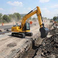 Excavatrice sur chenilles d'occasion pour l'exploitation minière et les carrières, pelle hydraulique de seconde main avec godet à roche et chenilles en acier renforcé, vente en gros