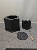 Foyer hexagonal portable moderne pour extérieur/intérieur sans fumée à bois pour le camping Bol à feu solo avec accessoire de poker