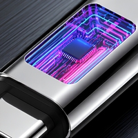 Kabel Pengisian Cepat LED Cyberpunk Berbahan Paduan Seng dengan Desain Kepang