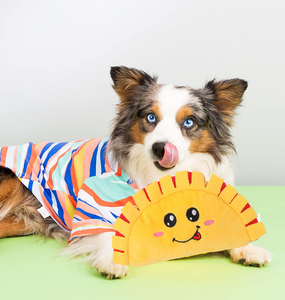 Juguete Masticable Ecológico para Perros, Suave, con Forma de Taco, de la Serie Comida, Juguete de Peluche para Mascotas con Sonido, Duradero e Interactivo - Product Image 1