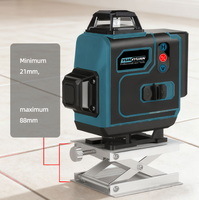 Niveau laser industriel à lignes croisées 16 lignes pour décoration intérieure, auto-nivelant, avec indicateur de batterie