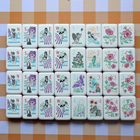 Tuiles de Mahjong américaines personnalisées modernes en acrylique à sept couches, orange, bleu marine, rouge, Walk with Me