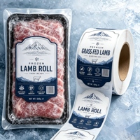Étiquettes pour produits congelés de qualité supérieure, fabriquées en usine, imperméables et à motifs, pour fruits de mer, viande et aliments surgelés