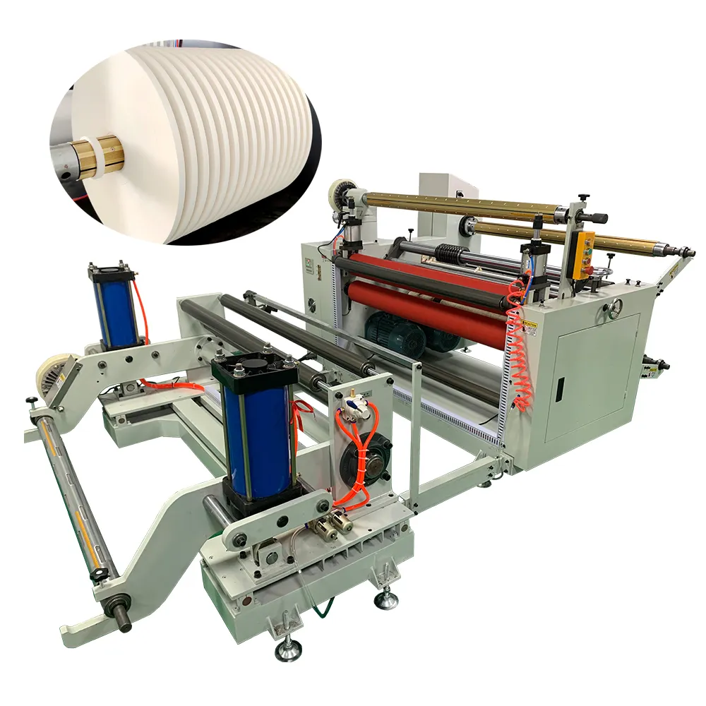 Hızlı hızlı Kraft kağıt makarası rulo dilme makinesi dilme sarıcı 100% üretim kapasitesi 2.2kw --- 4kw 550-600mm 80-100m/dak
