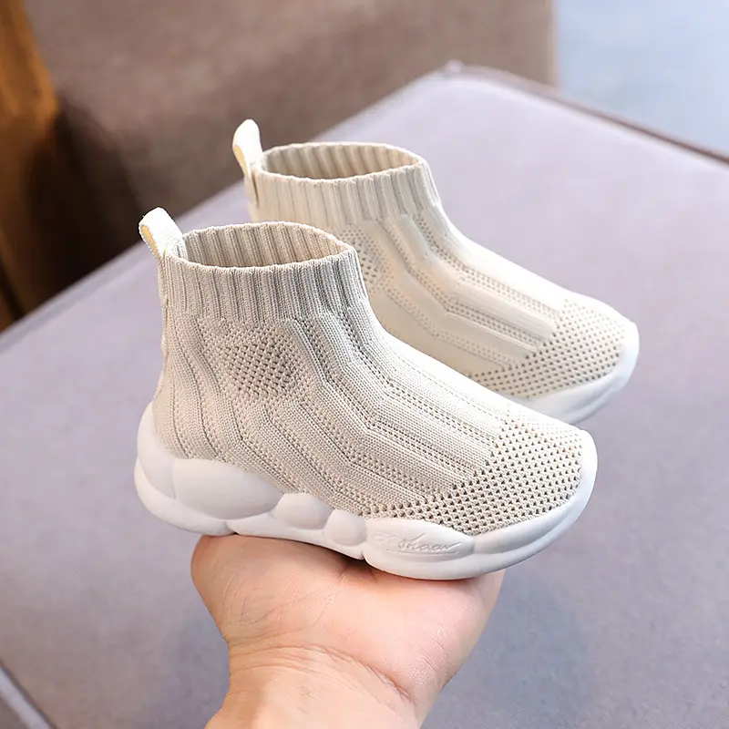 2023 Herfst Baby Fly Weave Casual Schoenen Anti-Slip Hoge Top Sneaker Pasgeboren Baby Eerste Wandelaars Unisex Jongen Katoenen Outdoor Schoenen