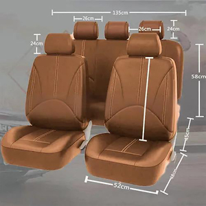 Housse de coussin de siège de voiture en cuir PU imperméable universelle haut de gamme ensemble de 9 pièces Protection intérieure de voiture facile à nettoyer pour tous les véhicules - Product Image 6