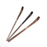 BAMBUS Chashaku en bambou violet foncé, écologique, fait main, design Japandi, cuillère à poudre de matcha, qualité alimentaire, pour la préparation du thé