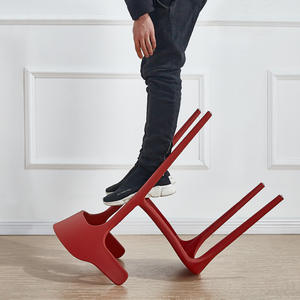 Scandinavian Modern minimalis susun sandaran tangan kursi makan plastik warna-warni untuk RUMAH & vila digunakan untuk taman - Product Image 5